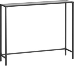 Songmics Vasagle Console Table, Glass Top Modern Side Table With Tempered Glass Surface, Easy Assembly, Ink Black & Slate Grey - thumbnail 6