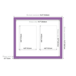 12X10 Inch 2 Opening Photo Collage Frame, Display Two 7X5 Inch Photos, Multi Aperture Family Picture Frame, Purple - thumbnail 4