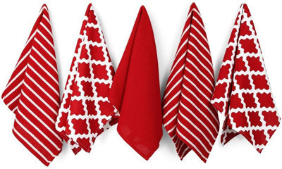 Penguin Home 100% Cotton Premium Quality Extra Large Tea Towel Sets - Pack Of 5 - image 1