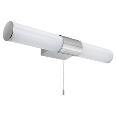 Long Life Lamps Company 8W Led Bathroom Frosted Mirror Wall Light With Pull Cord Cool White 6500K Ip44 Ml14 - image 1