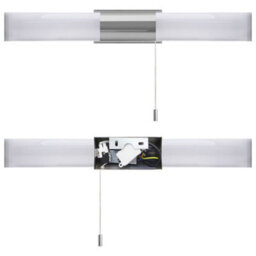 Long Life Lamps Company 8W Led Bathroom Frosted Mirror Wall Light With Pull Cord Cool White 6500K Ip44 Ml14 - thumbnail 4
