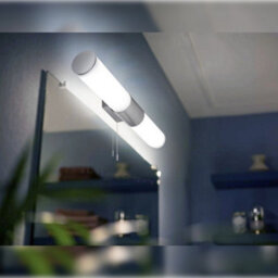 Long Life Lamps Company 8W Led Bathroom Frosted Mirror Wall Light With Pull Cord Cool White 6500K Ip44 Ml14 - thumbnail 6