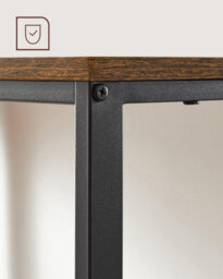 Songmics Workstation Table, Computer Desk, Writing Table With Shelves, Desk, Steel Frame, Industrial, Rustic Brown And Black - thumbnail 5