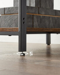 Songmics Workstation Table, Computer Desk, Writing Table With Shelves, Desk, Steel Frame, Industrial, Rustic Brown And Black - thumbnail 6