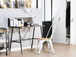 Beliani Home Office Desk Hastings Brown/ Black 100 Cm 52 Cm - thumbnail 2