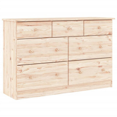 Berkfield Durable Chest Of Drawers Alta 112X35X73 Cm Solid Wood Pine