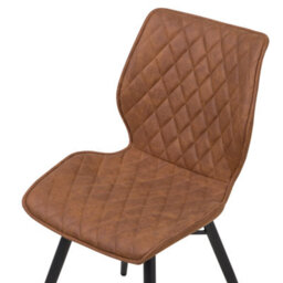 Beliani Set Of 2 Dining Chairs Lisle Fabric Golden Brown - thumbnail 8
