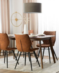 Beliani Set Of 2 Dining Chairs Lisle Fabric Golden Brown - thumbnail 2