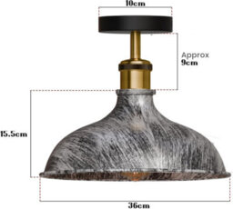 Flush Mounted Ceiling Light Metal E27 Indoor Lighting Brushed Silver Without Bulb - thumbnail 3