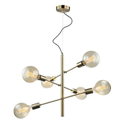Luminosa Lighting Luminosa Modern Hanging Pendant Antique Bronze 6 Light , E27