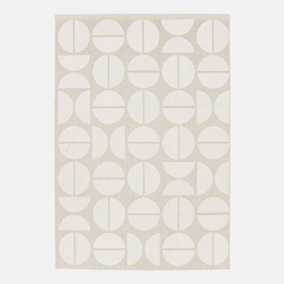 Sweeek - Megan 120X170Cm Beige Recycled Polyester Geometric Pattern Indoor/outdoor Rug - image 1