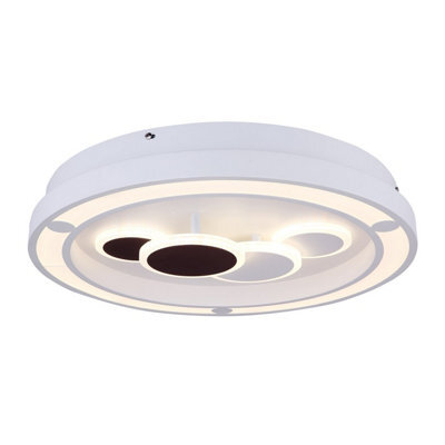 Luminosa Lighting Luminosa Kolli Integrated Led Semi Flush Ceiling Light White Led Dimmable 3000-6000K Remote Control - image 1