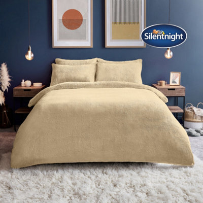 Silentnight Teddy Fleece Duvet Set - Natural - Double - image 1