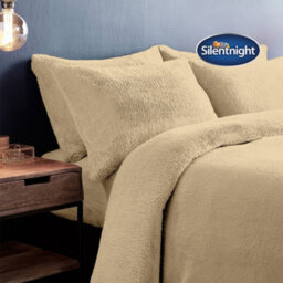 Silentnight Teddy Fleece Duvet Set - Natural - Double - thumbnail 2