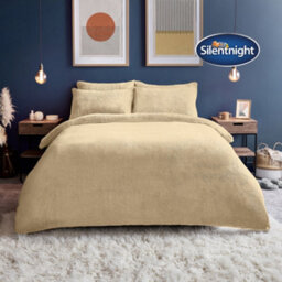 Silentnight Teddy Fleece Duvet Set - Natural - Double - thumbnail 1