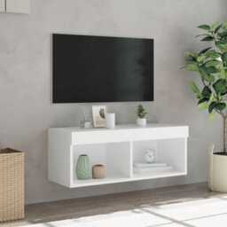 Vidaxl Tv Cabinet With Led Lights White 80X30X30 Cm - thumbnail 5
