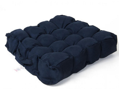 Lancashire Textiles Faux Suede Booster Cushion - Navy Blue - image 1