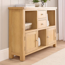 The Furniture Market Marbury Oak Low Open Display Shelf Unit Bookcase - thumbnail 3