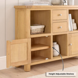 The Furniture Market Marbury Oak Low Open Display Shelf Unit Bookcase - thumbnail 4