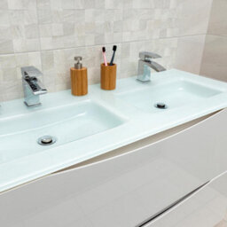 Plum&clay Eden Light Oak Floorstanding Vanity Unit With White Glass Basin (W)1200mm - thumbnail 6