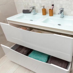 Plum&clay Eden Light Oak Floorstanding Vanity Unit With White Glass Basin (W)1200mm - thumbnail 4