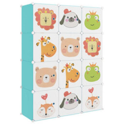 Walplus Cube Storage Cabinet For Kids With 12 Cubes Green Pp - thumbnail 2