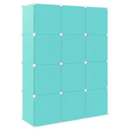 Walplus Cube Storage Cabinet For Kids With 12 Cubes Green Pp - thumbnail 5