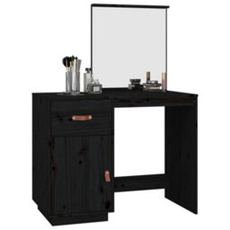 Vidaxl Dressing Table Black 95X50X134 Cm Solid Wood Pine - thumbnail 4