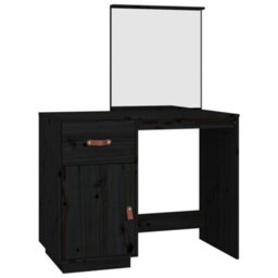 Vidaxl Dressing Table Black 95X50X134 Cm Solid Wood Pine - thumbnail 2