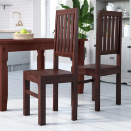 Loft Mango Dark Wooden High Slat Back Dining Chair - Set Of 2 - thumbnail 5
