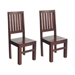 Loft Mango Dark Wooden High Slat Back Dining Chair - Set Of 2 - thumbnail 6