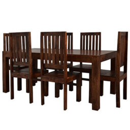 Loft Mango Dark Wooden High Slat Back Dining Chair - Set Of 2 - thumbnail 3