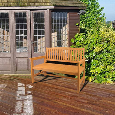Groundlevel 2 Seater Modern Wooden Garden Bench - image 1