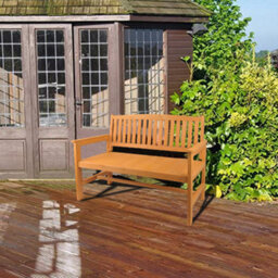 Groundlevel 2 Seater Modern Wooden Garden Bench
