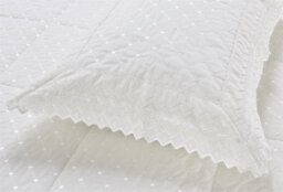 Rapport Home Richmond White Pillowcase Pair Luxury Embroidered - thumbnail 4