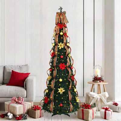 Vidaxl Artificial Christmas Tree With 200 Leds Green 210 Cm Pvc - image 1