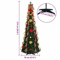 Vidaxl Artificial Christmas Tree With 200 Leds Green 210 Cm Pvc - thumbnail 3