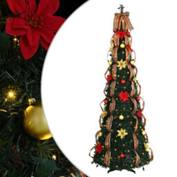Vidaxl Artificial Christmas Tree With 200 Leds Green 210 Cm Pvc - thumbnail 2