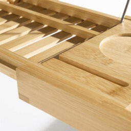 Ohs Extendable Bamboo Bath Tray Bathtub Shelf Caddy - thumbnail 4
