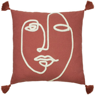 Furn. Uno Face Tufted Tasselled Feather Filled Cushion - image 1