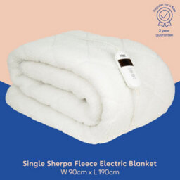 Russell Hobbs Electric Heated Blanket Premium Sherpa Fleece Throw Single Size Rhesb8001 - thumbnail 2
