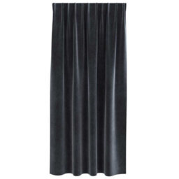 Berkfield Blackout Curtains With Top Tape 2 Pcs Dark Grey Velvet - thumbnail 3