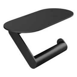 Hansgrohe Wallstoris Bathroom Toilet Roll Holder With Shelf Matt Black Modern - thumbnail 1