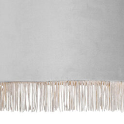 First Choice Lighting Fringed - Silvery Grey 23Cm Fringed Velvet Pendant Lamp Shade - thumbnail 3
