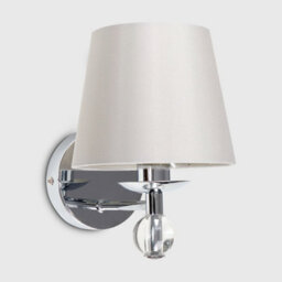 Valuelights Bryantt Pair Of Polished Chrome And Crystal Detail Wall Light Fittings With Grey Fabric Shades - thumbnail 4
