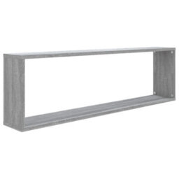 Berkfield Wall Cube Shelves 2 Pcs Grey Sonoma 100X15X30 Cm Engineered Wood - thumbnail 5