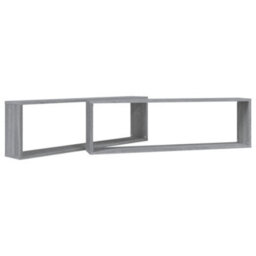 Berkfield Wall Cube Shelves 2 Pcs Grey Sonoma 100X15X30 Cm Engineered Wood - thumbnail 4