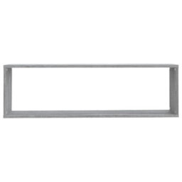 Berkfield Wall Cube Shelves 2 Pcs Grey Sonoma 100X15X30 Cm Engineered Wood - thumbnail 6