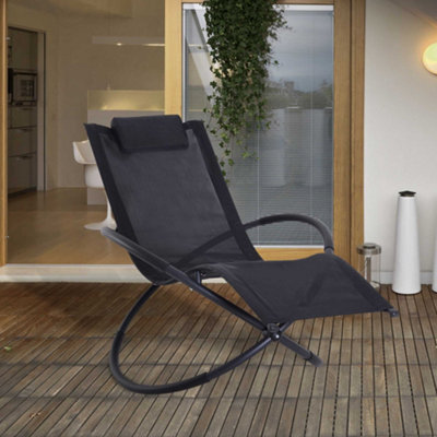 Outsunny Orbital Lounger Zero Gravity Patio Chaise Foldable Rock Chair W/ Pillow - image 1