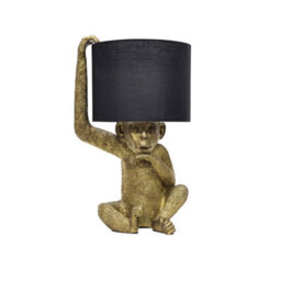 First Choice Lighting Set Of 2 Norman - Black And Gold Monkey Table Lamp - thumbnail 2